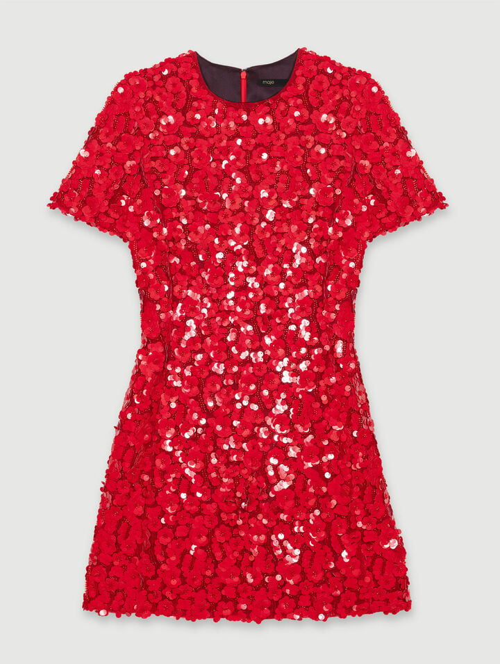 Short sequinned floral dress