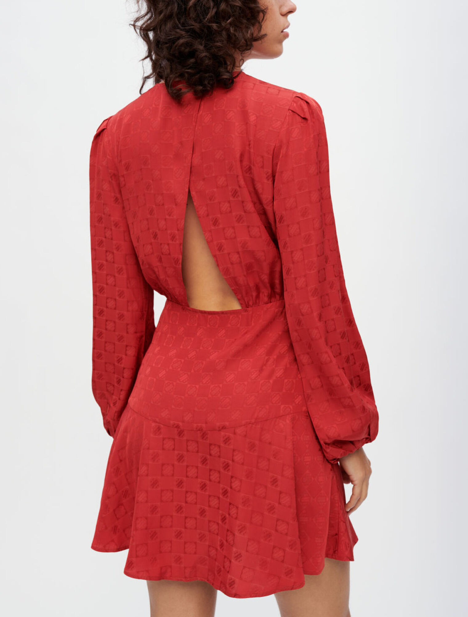 Clover Maje viscose jacquard dress