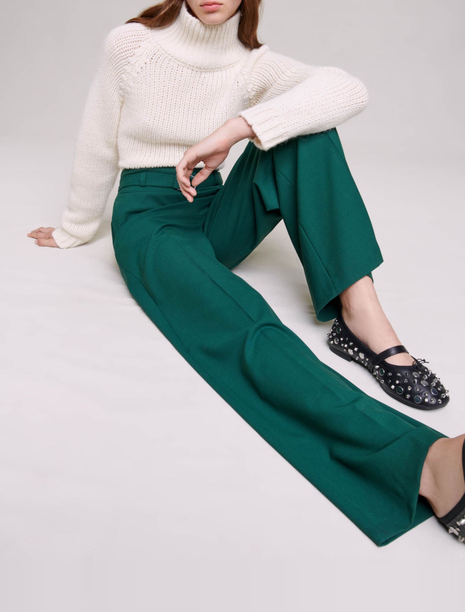 Wide-leg suit trousers