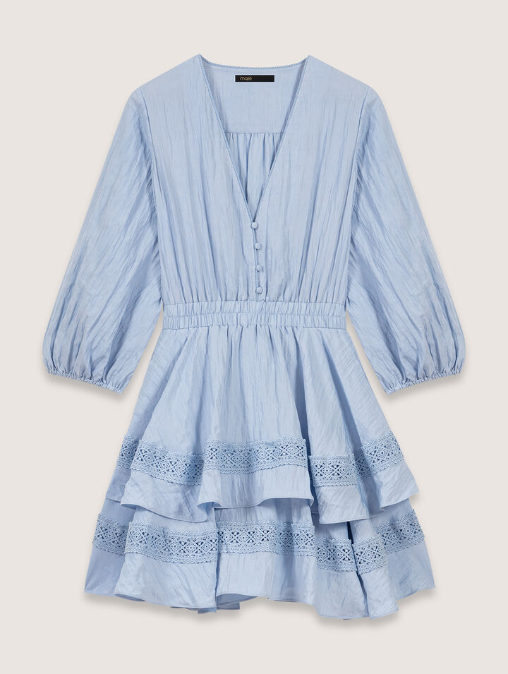 Dress with ruffles and lace details