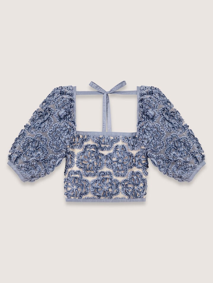Floral organza top