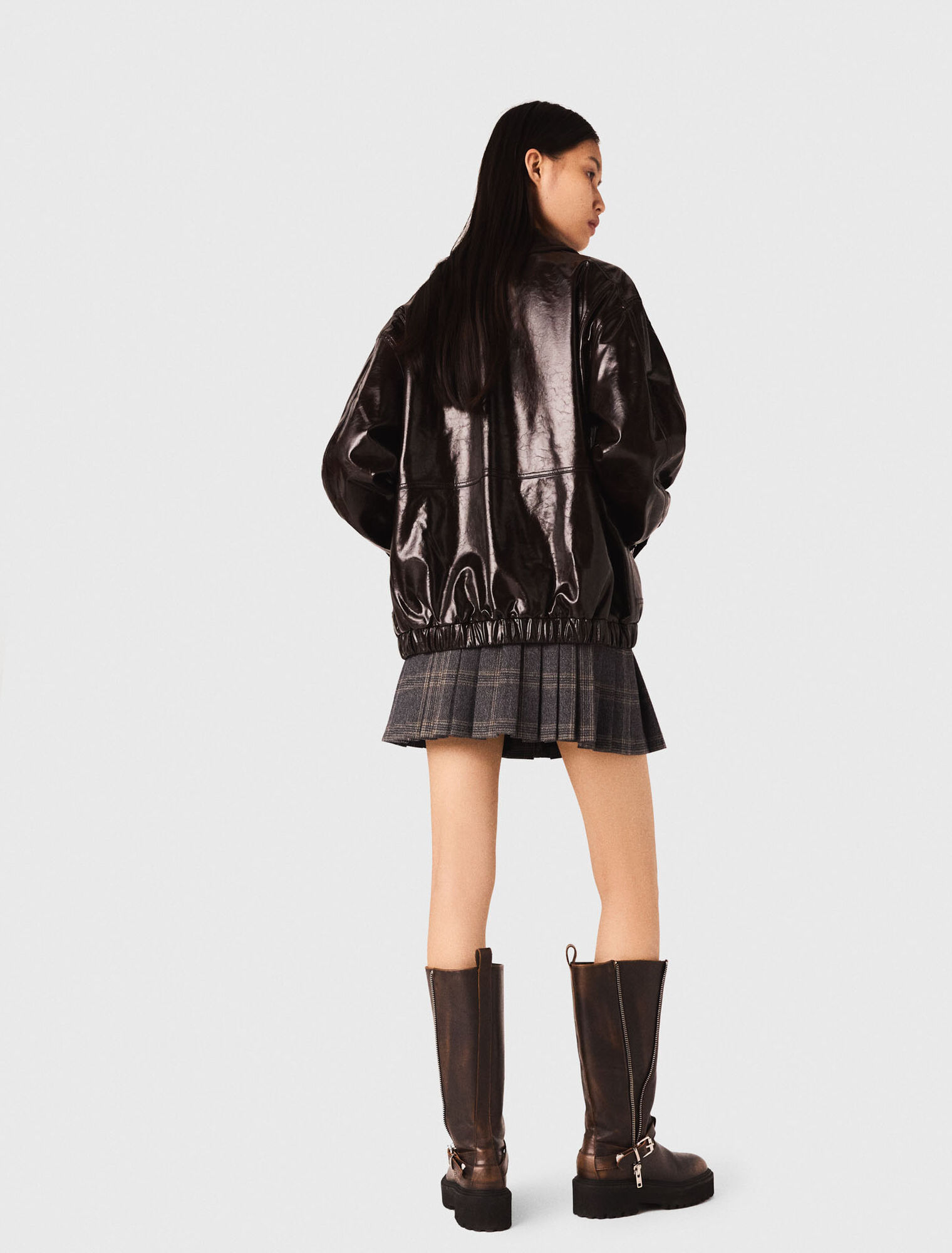 Cracked faux leather jacket