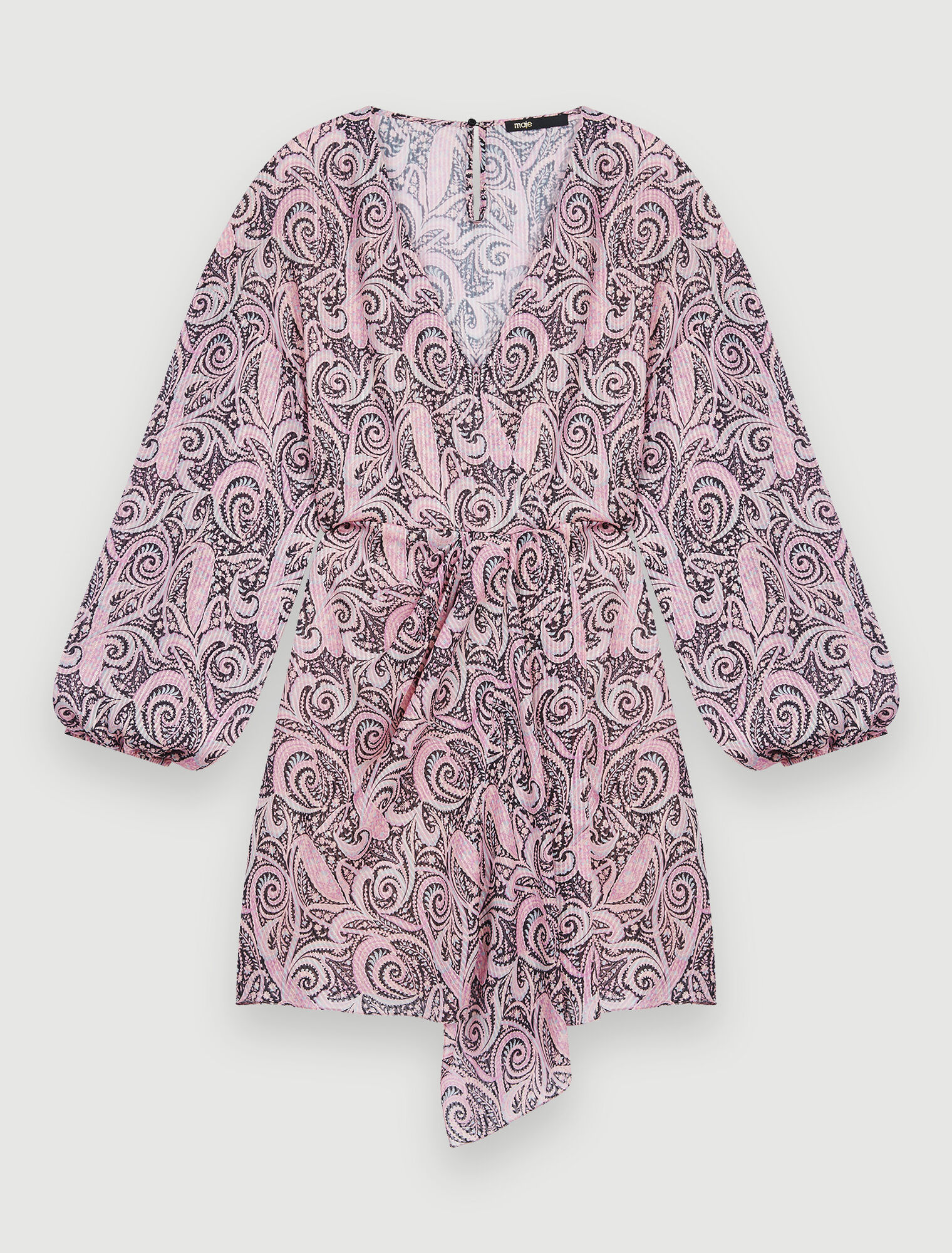 Paisley print asymmetrical dress