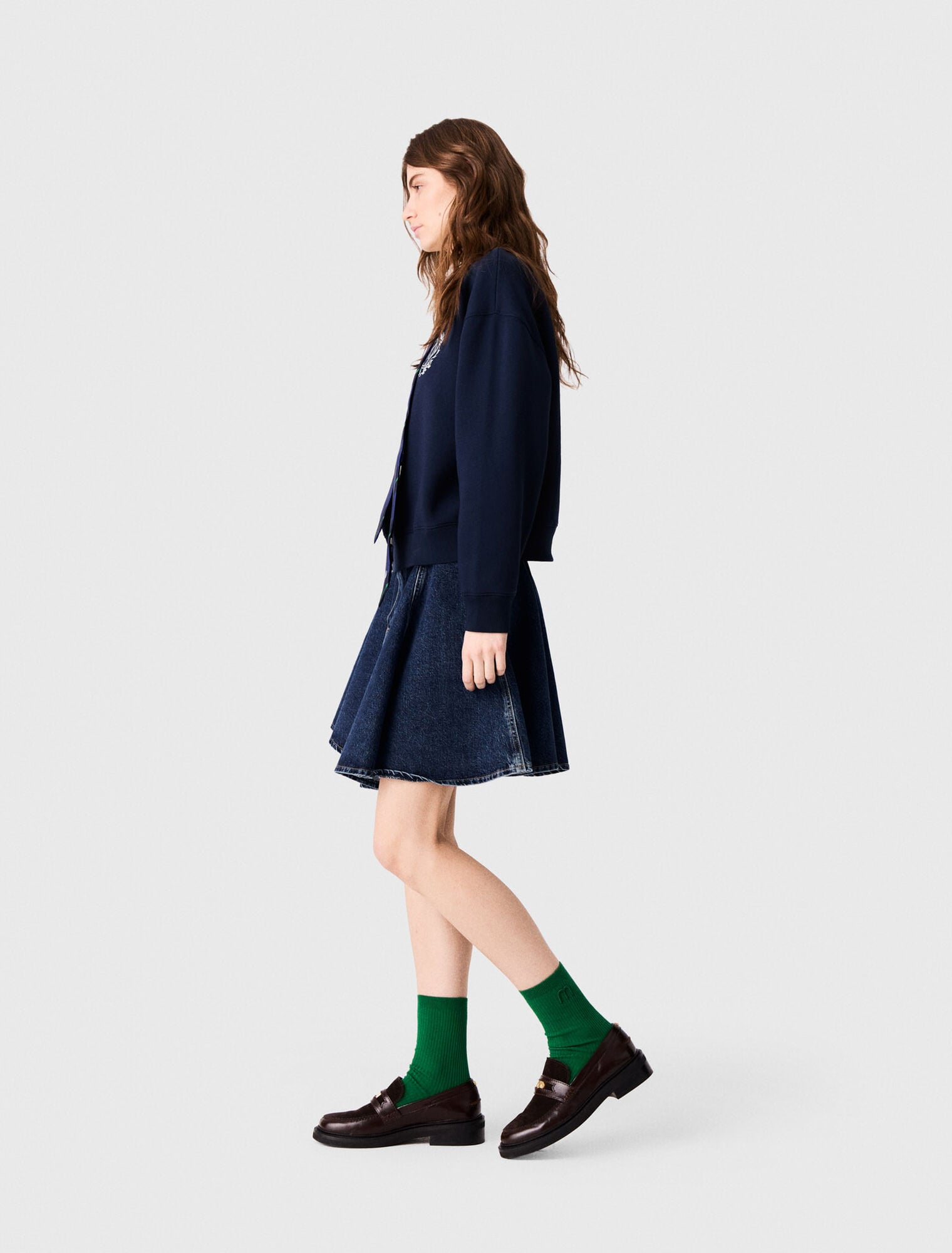 Sweatshirt with poplin details