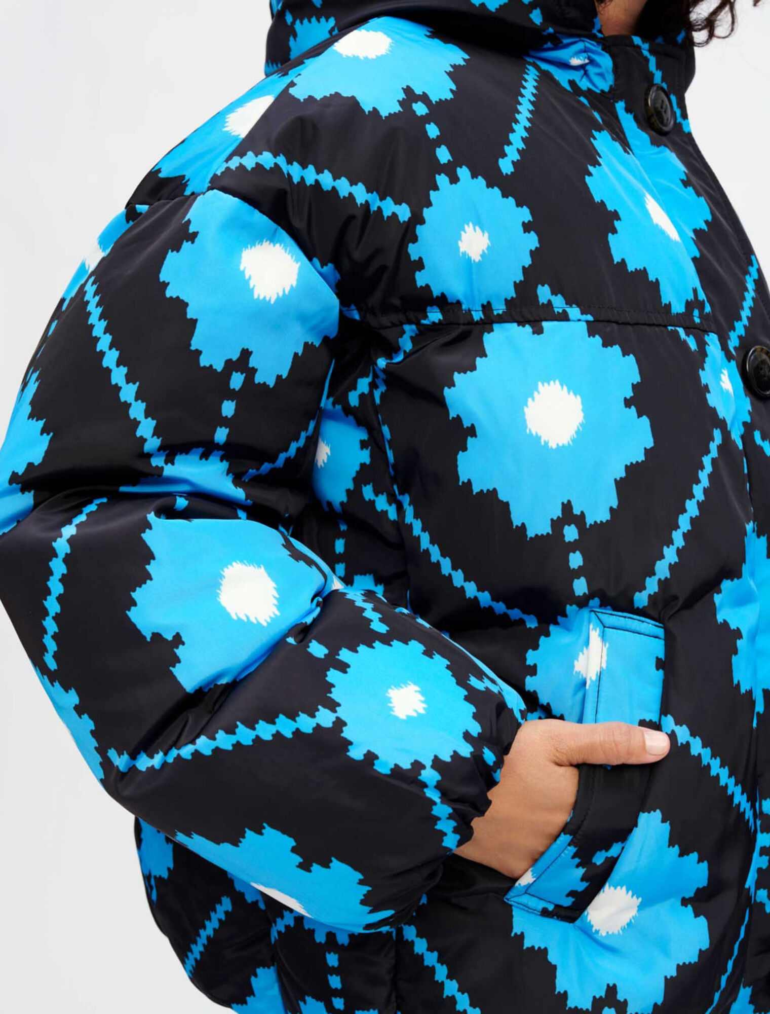 Flower print down jacket