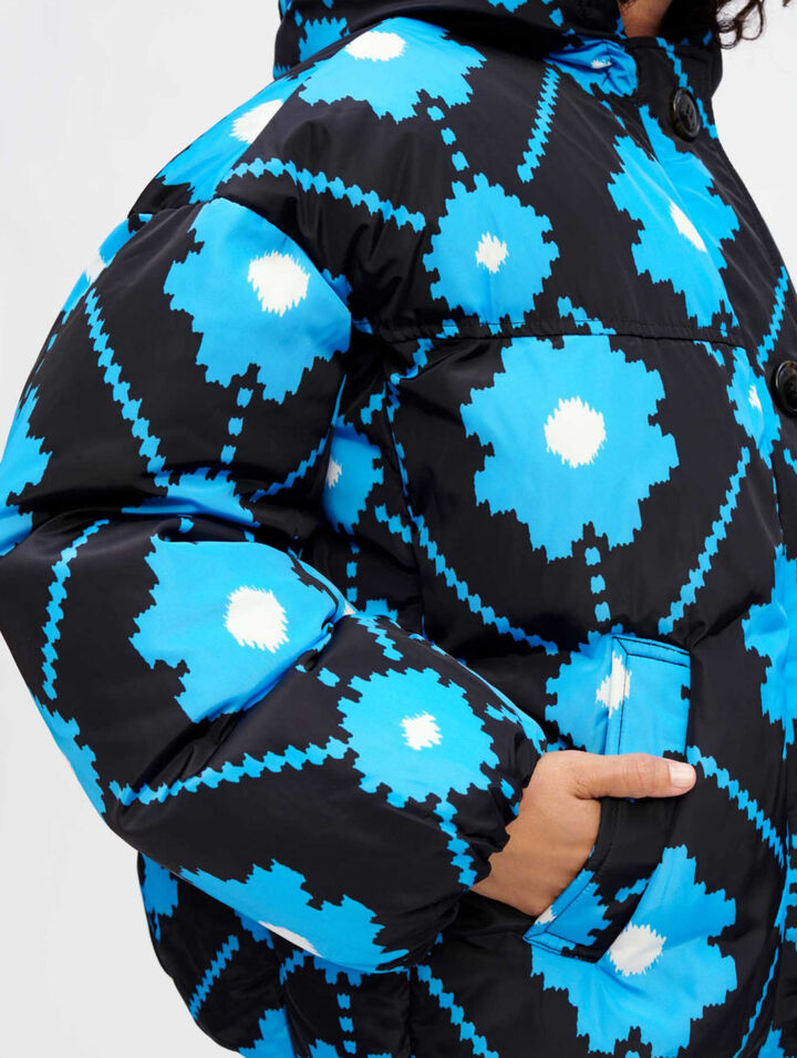 Flower print down jacket