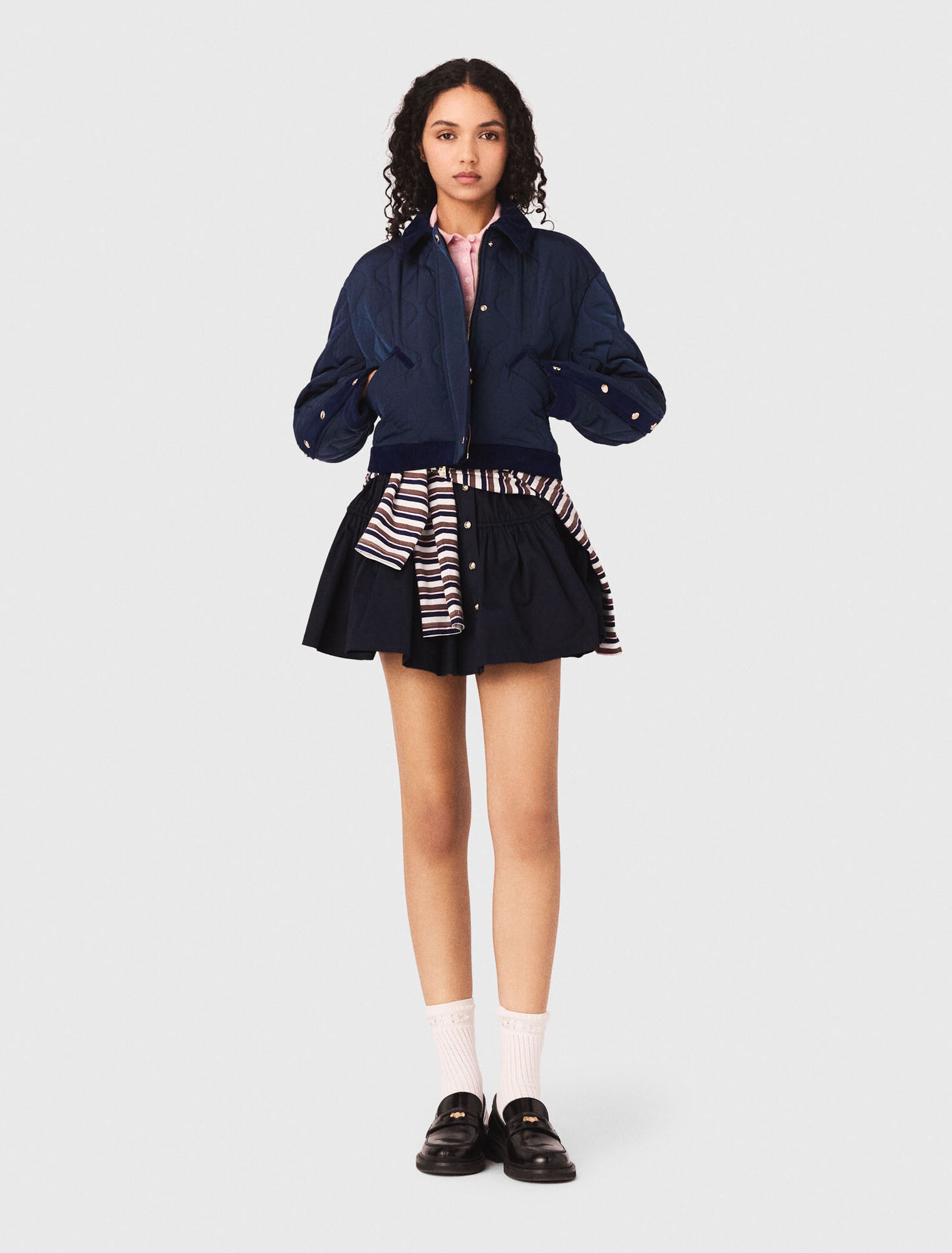 Quilted jacket with velvet details