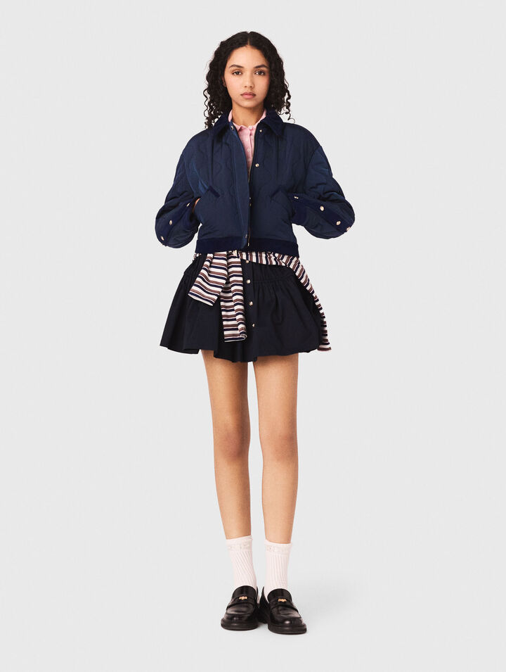 Quilted jacket with velvet details