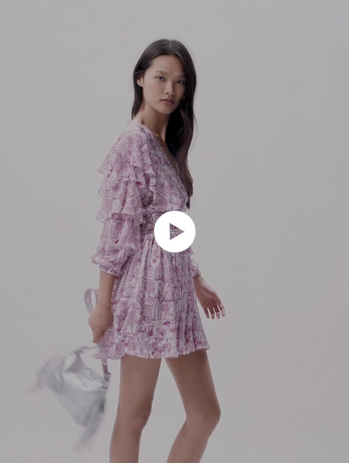 Patterned ruffled dress