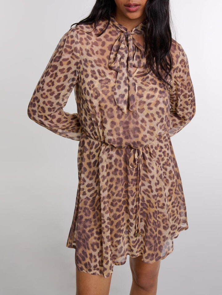 Leopard-print short dress