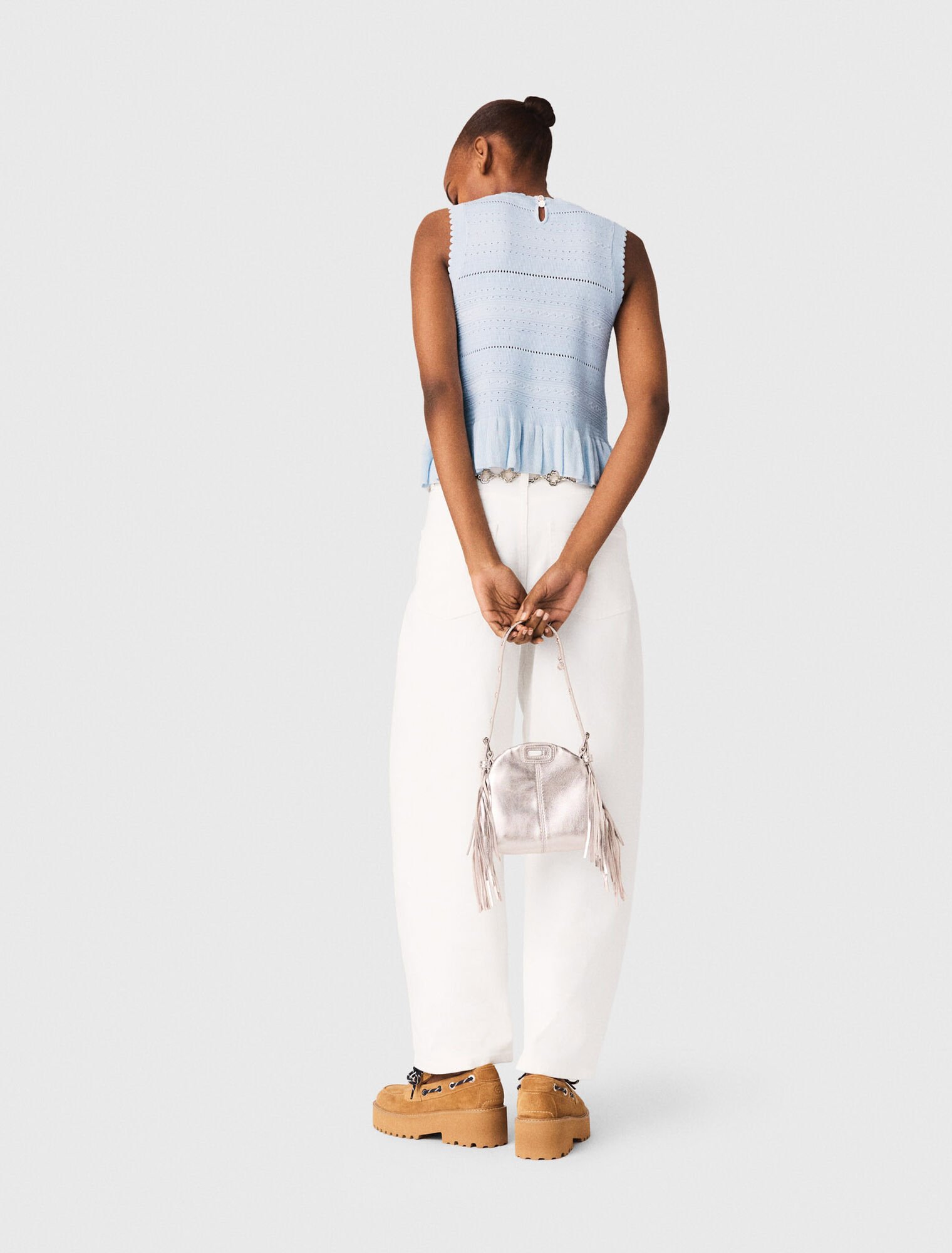 Metallic leather Miss M micro bag