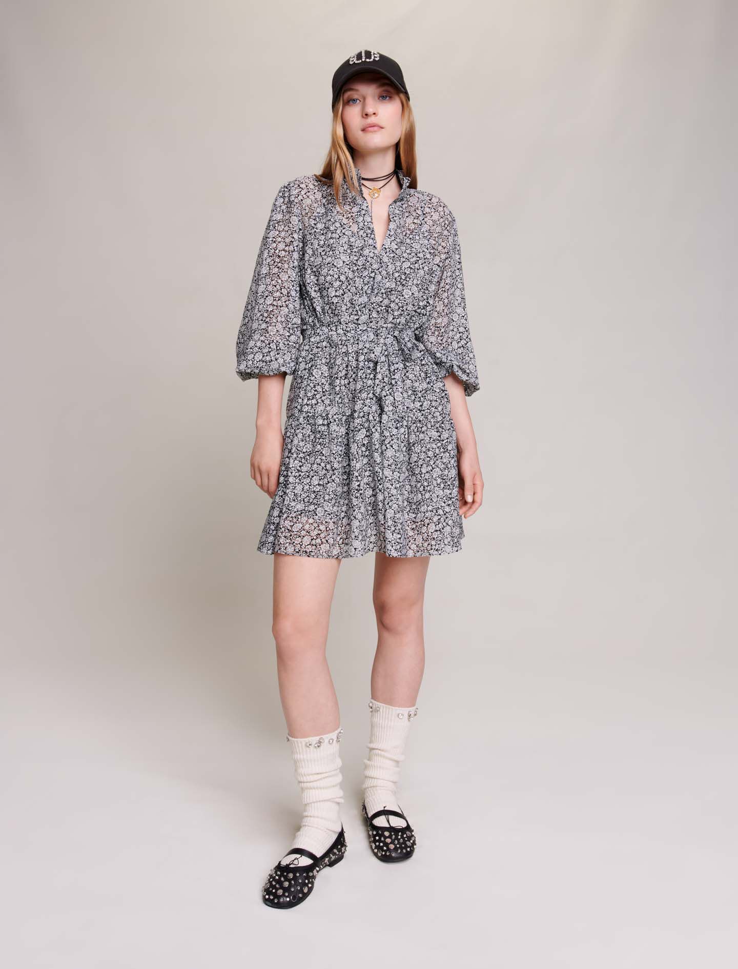 Short patterned dress Dresses Maje