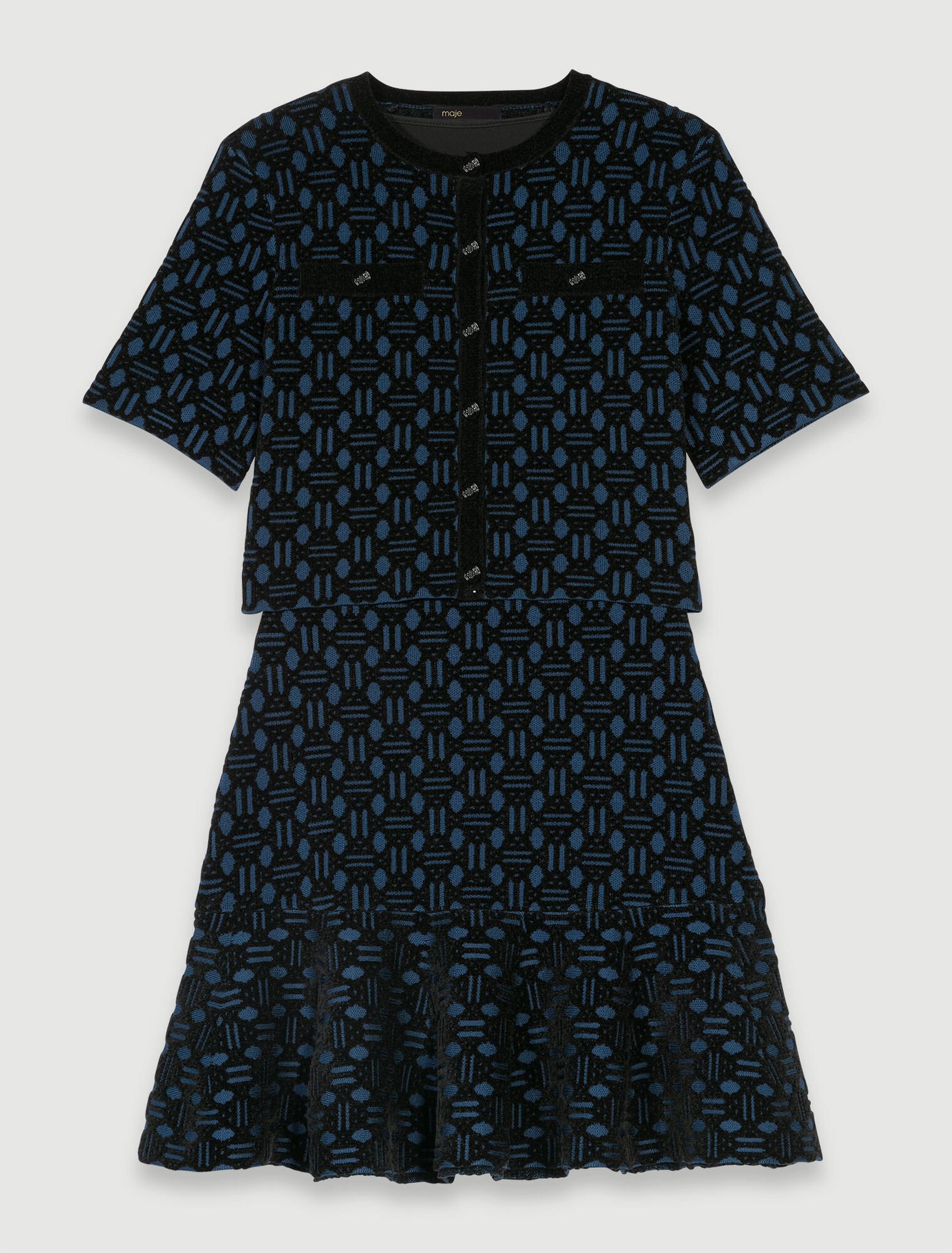 2-in-1 knit effect dress