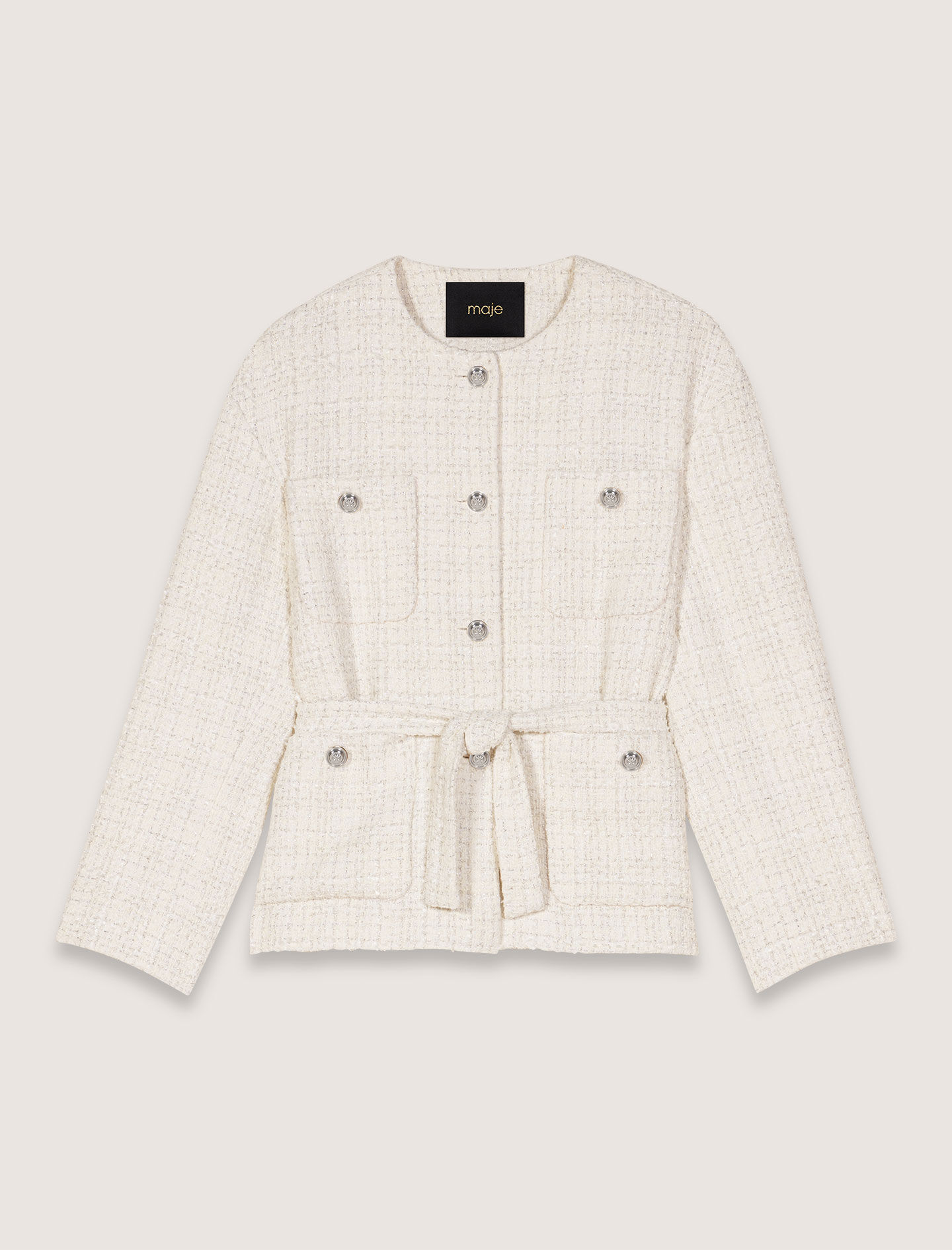 Belted tweed jacket - Tweed jackets | Maje