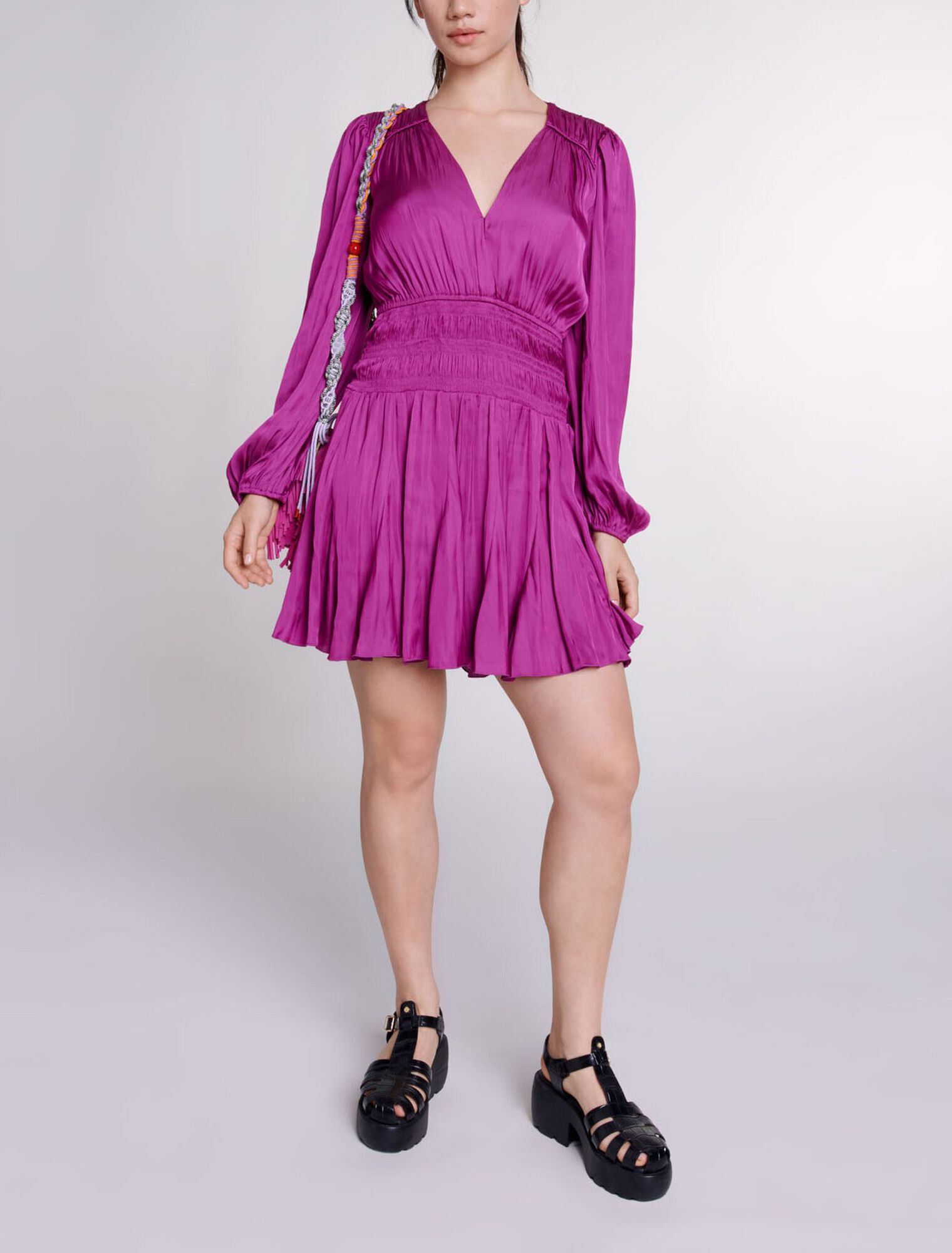 Short satin-look dress