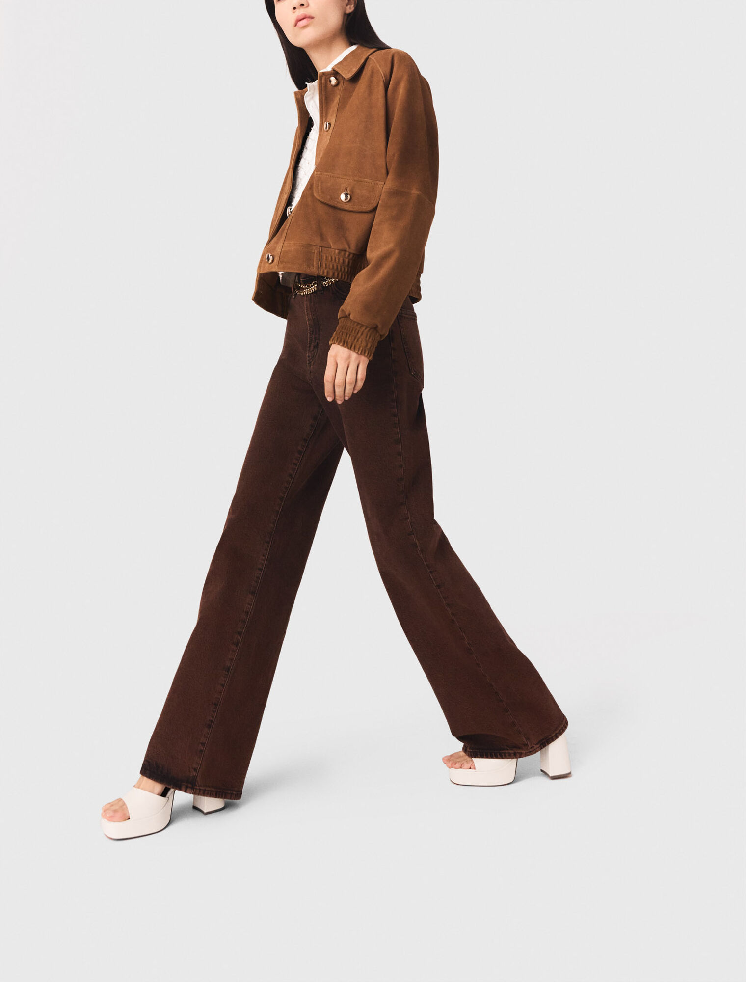 Bootcut jeans with chain