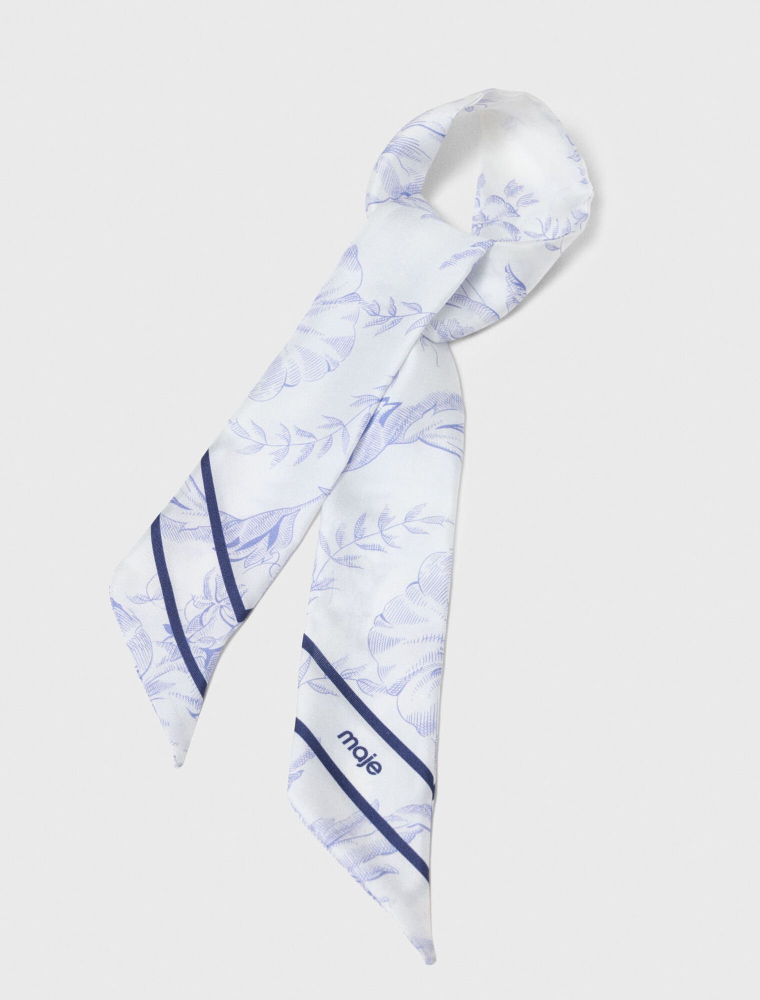 Floral print silk scarf