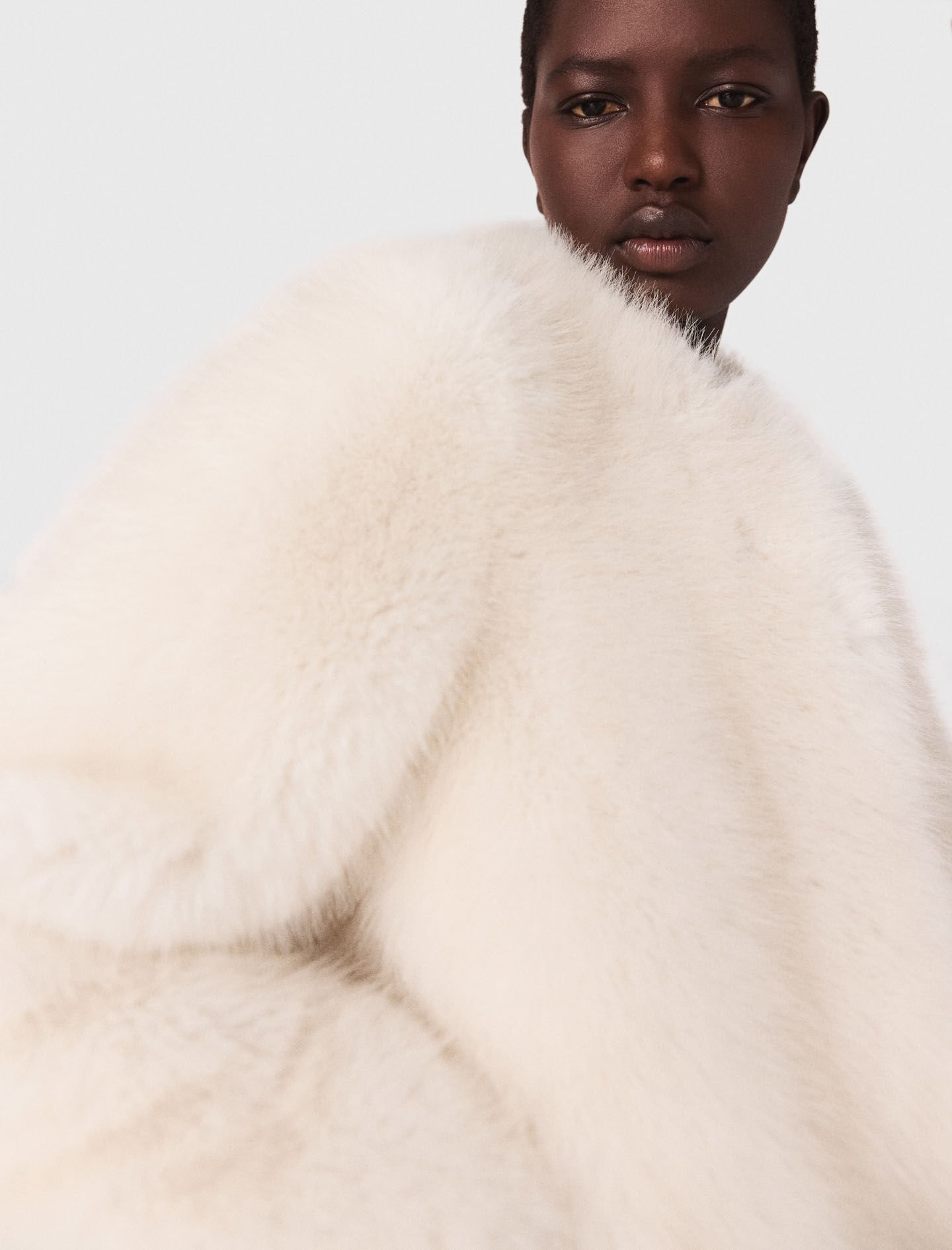 Short faux fur jacket Natural for Women | Maje