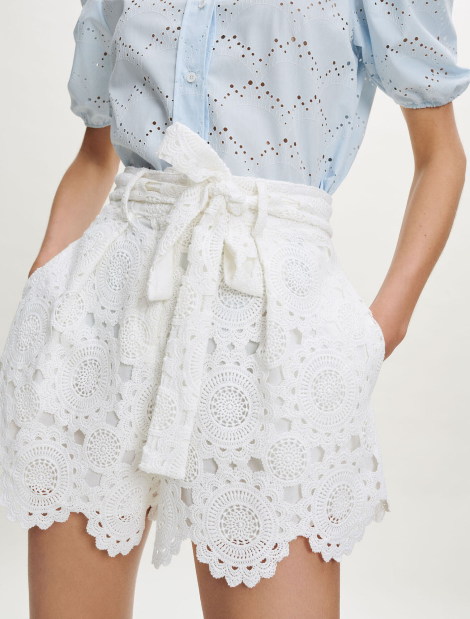 Guipure shorts