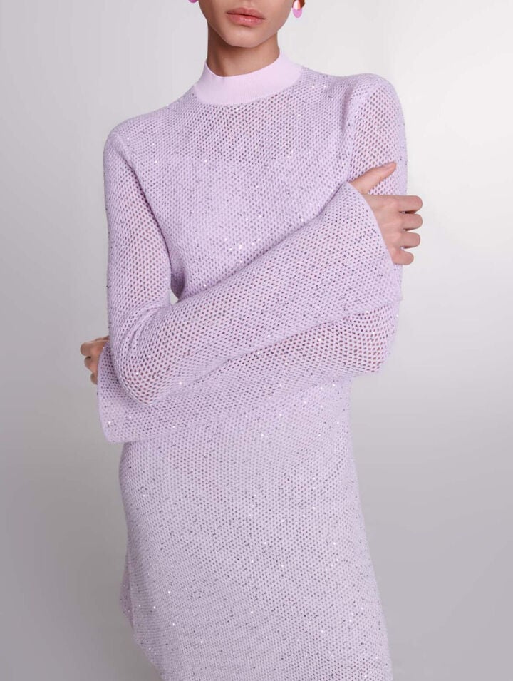 Semi-sheer knit dress