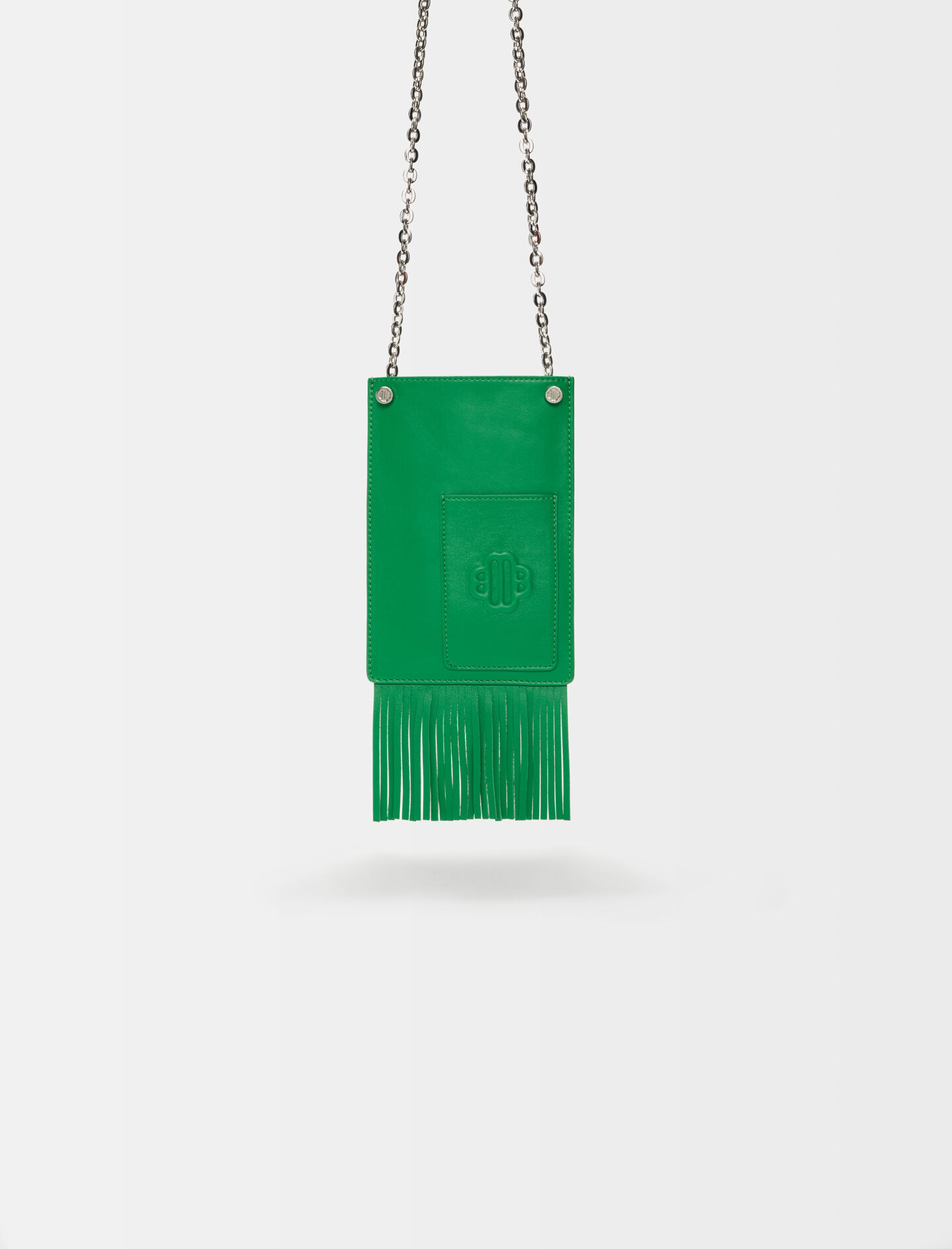 Leather fringe phone bag