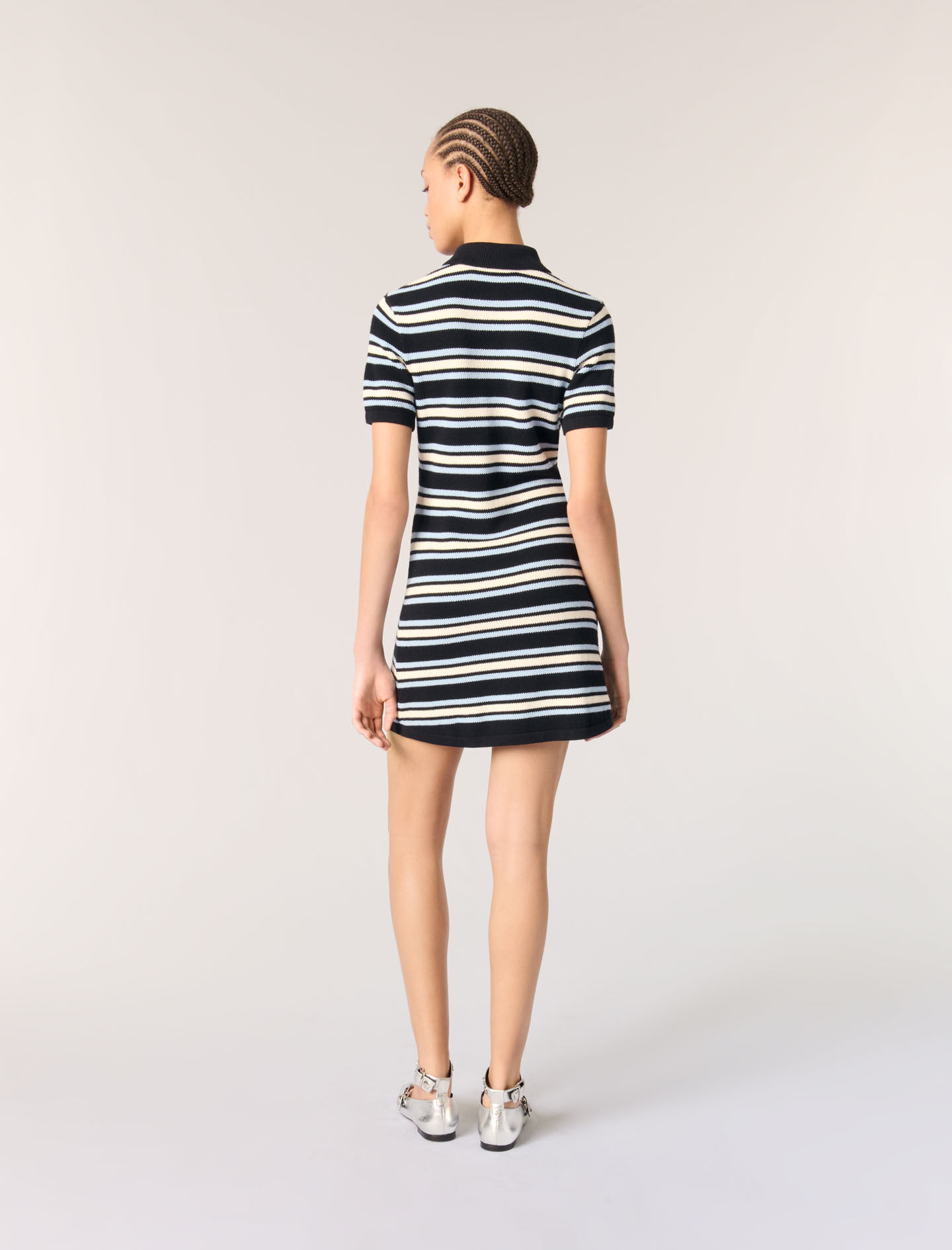 French Sleeve Polo Mini Dress M 新品　未使用 はなこ様】French Sleeve Polo Mini Dress