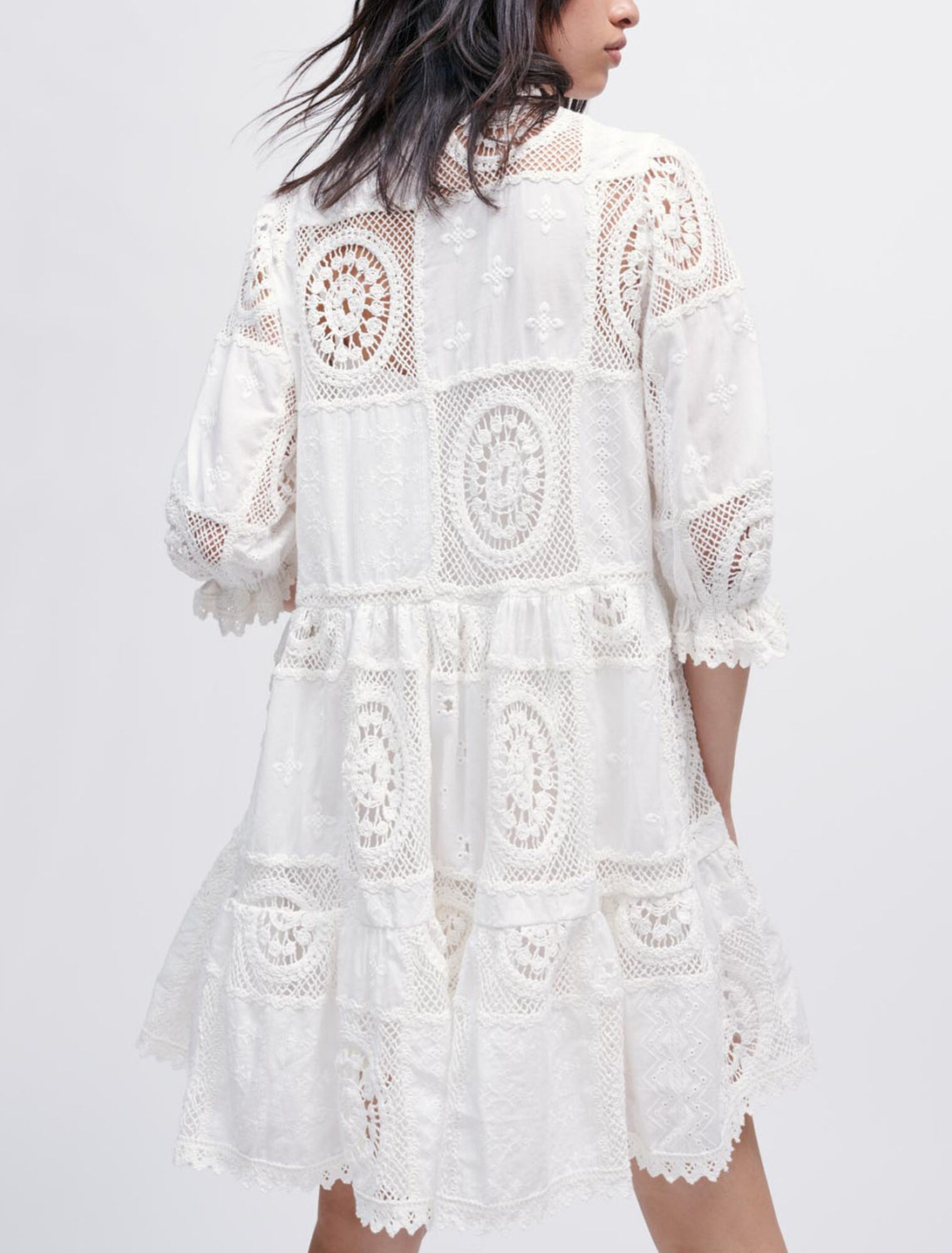Voile and crochet dress