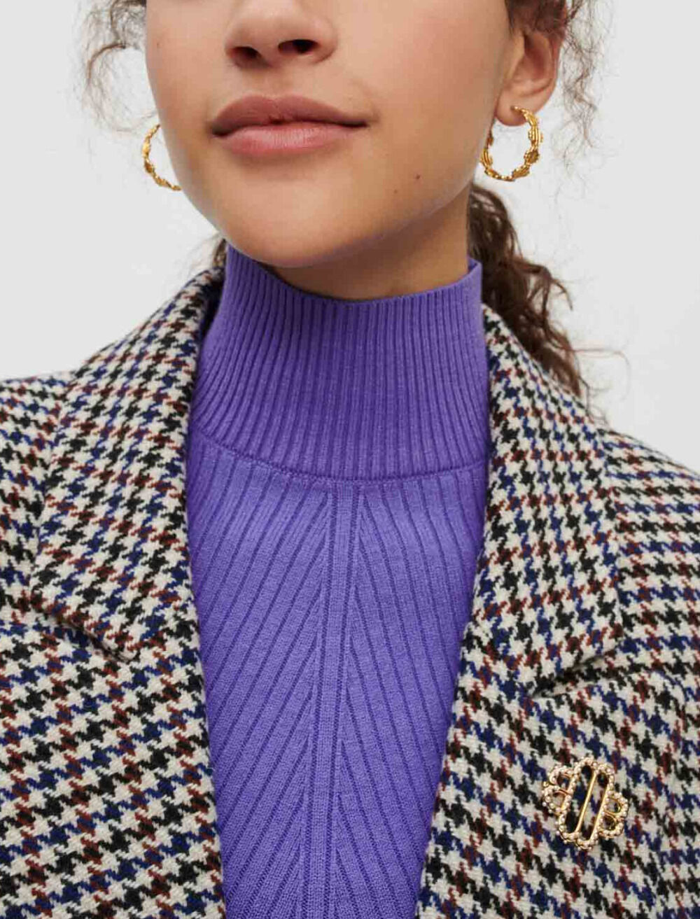 Wide, thick houndstooth jacket - Offline_Blazers-Jackets | Maje