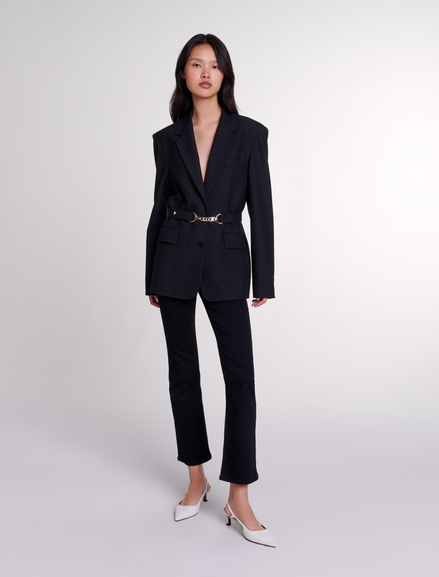 Belted suit jacket Blazers Maje
