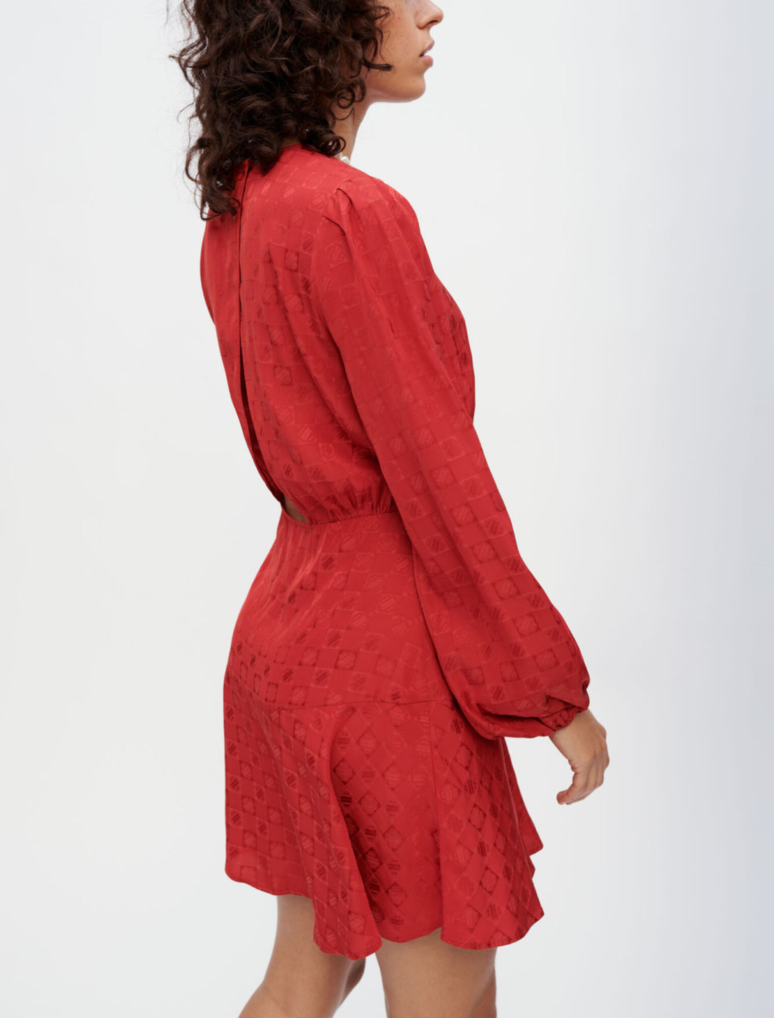 Clover Maje viscose jacquard dress