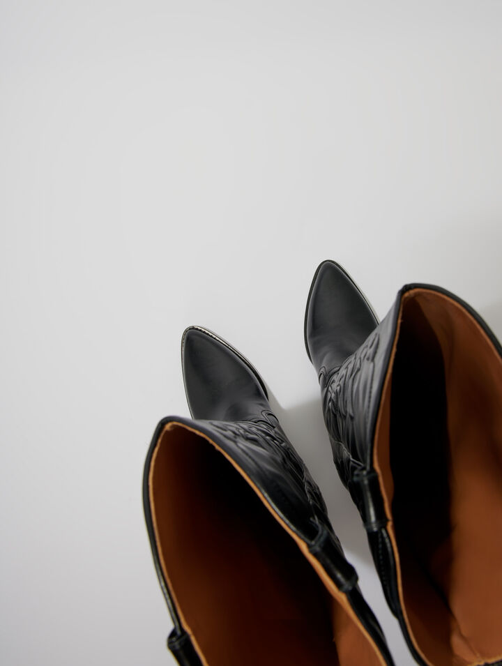 Western leather boots