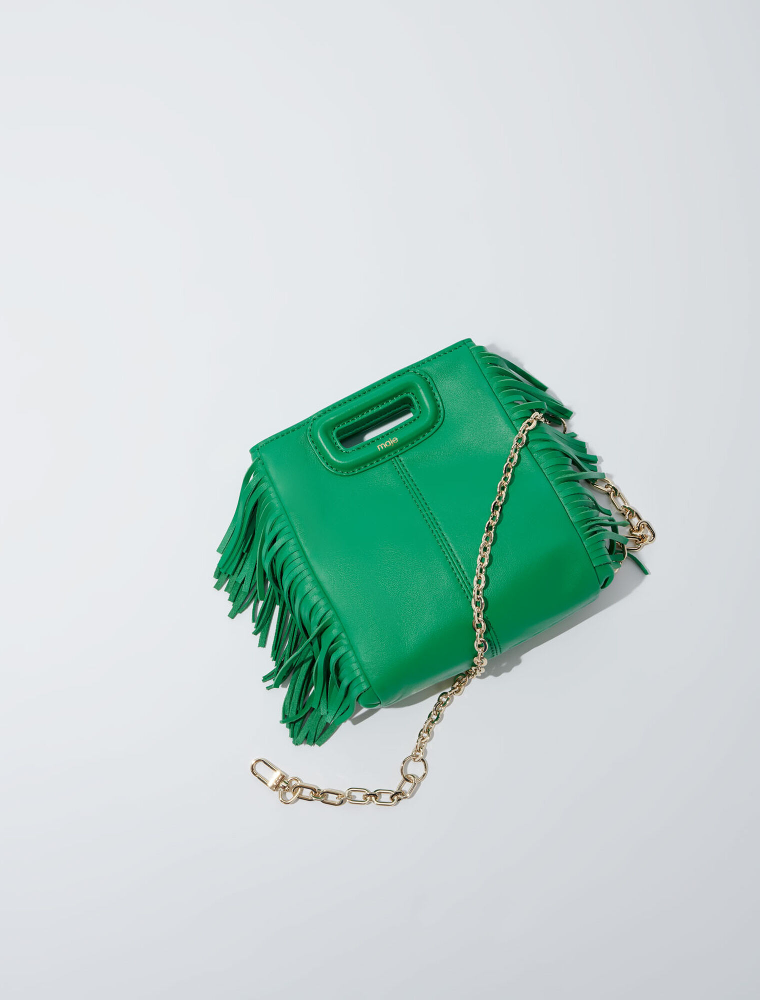 Leather bag with chain strap