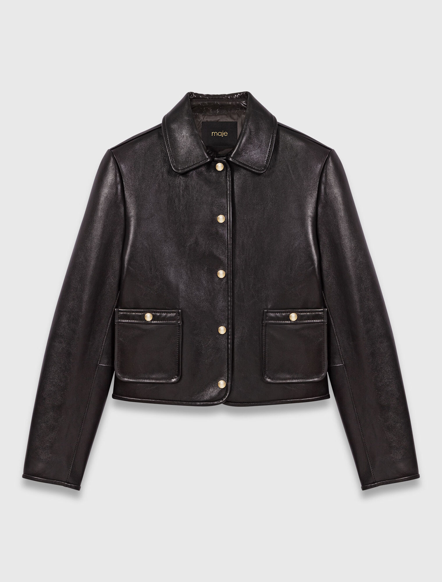 Cropped leather jacket