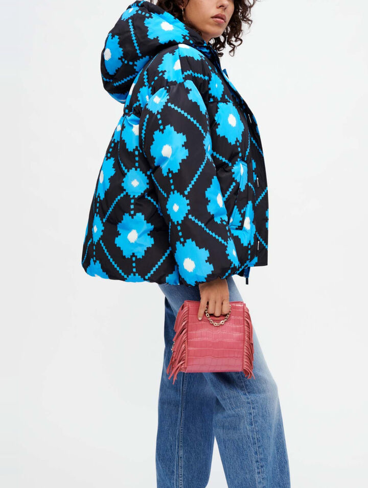 Flower print down jacket