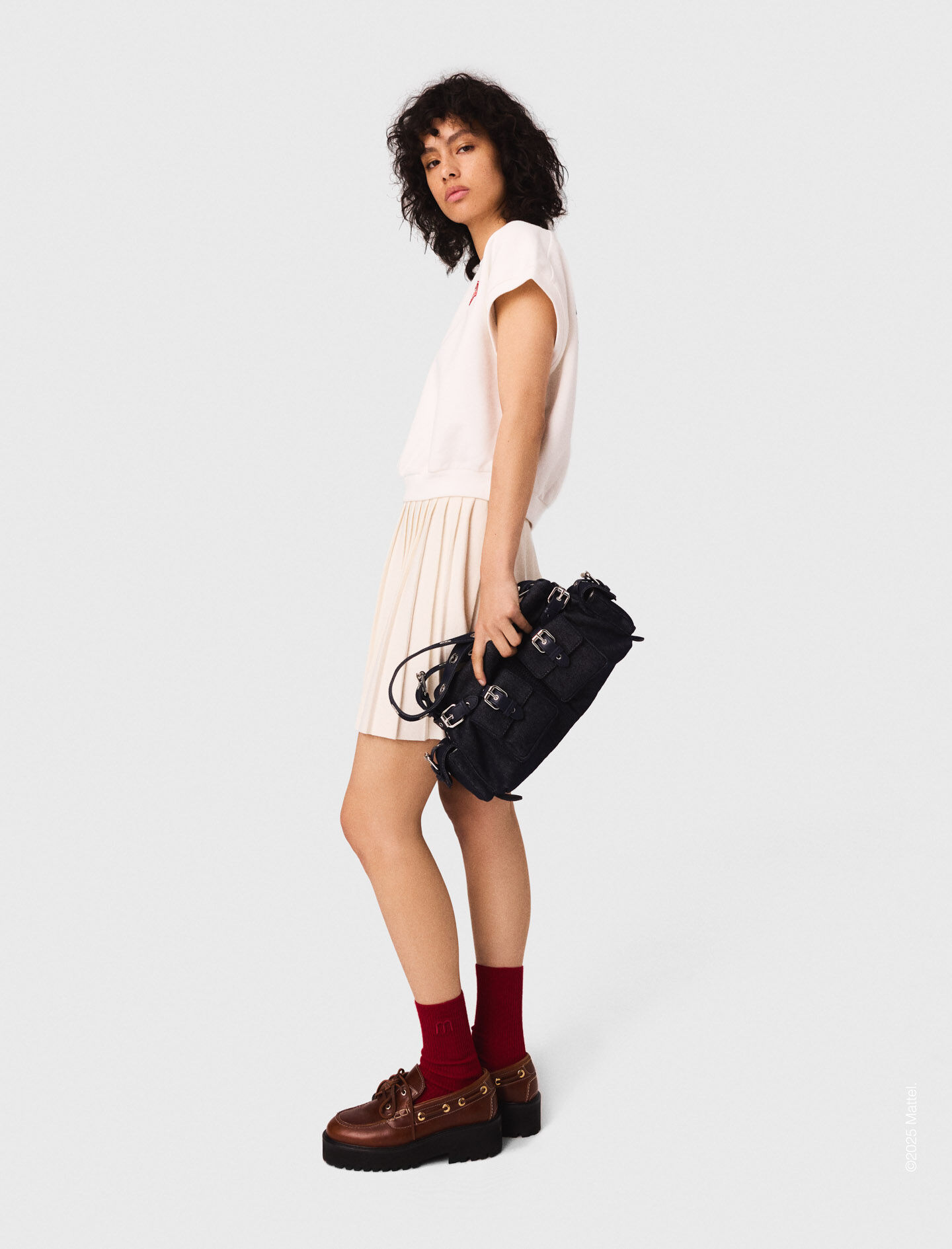 Embroidered logo crop sweatshirt White for Women | Maje