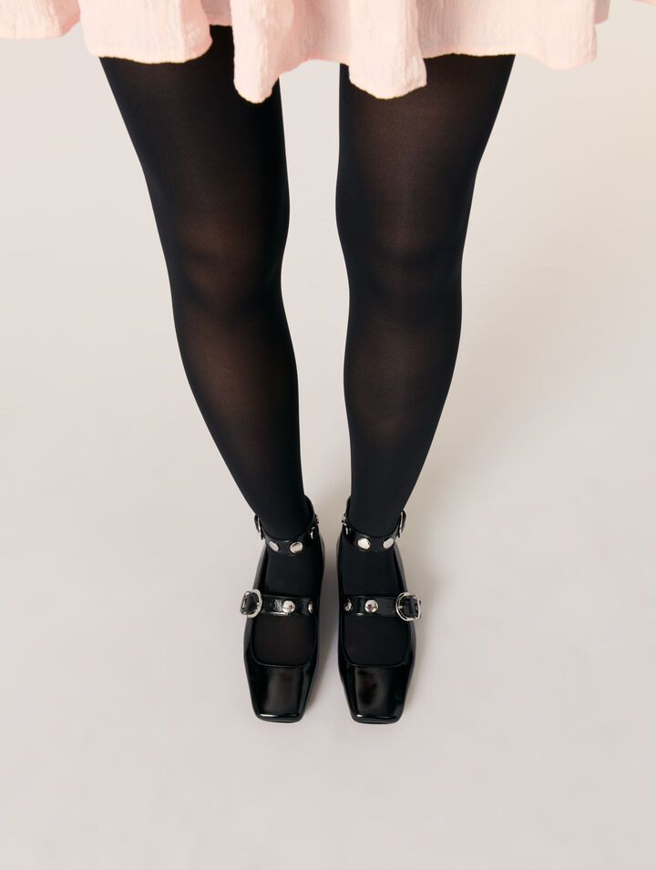 Studded leather Mary Jane pumps