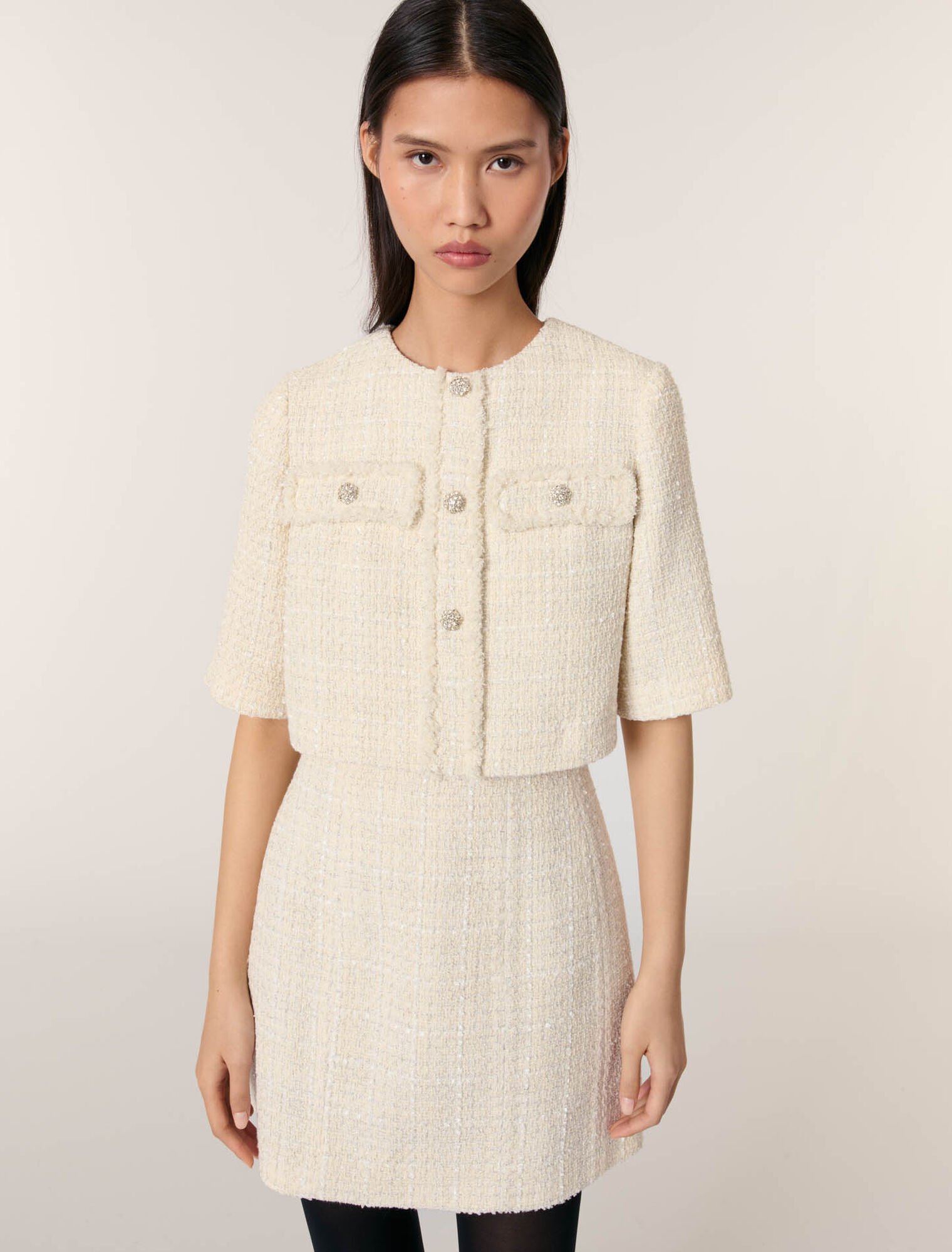 Tweed 2-in-1 short dress
