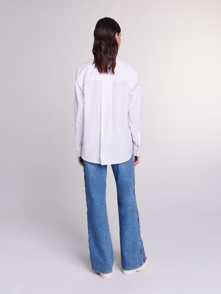 White cotton poplin shirt