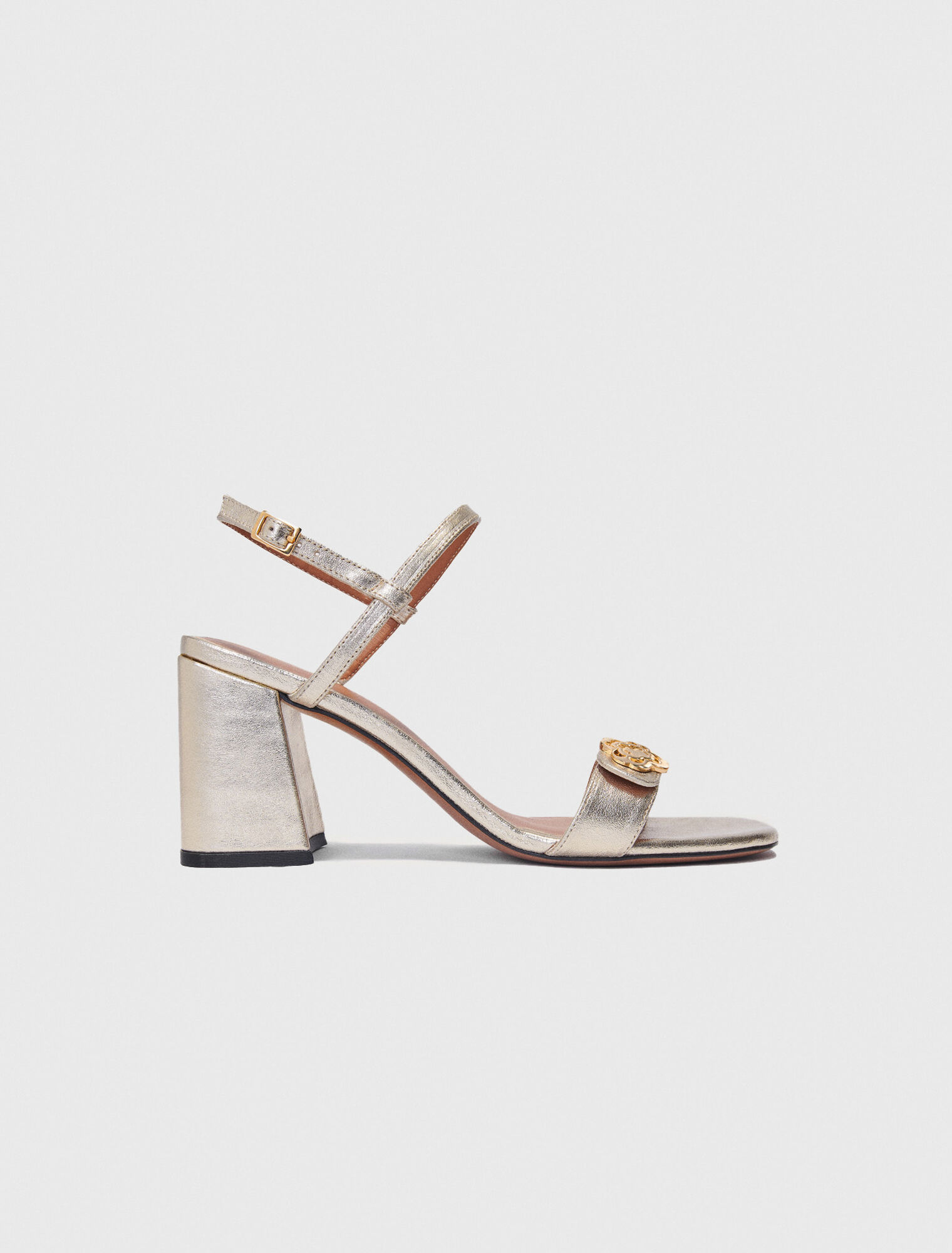 Metallic leather sandals