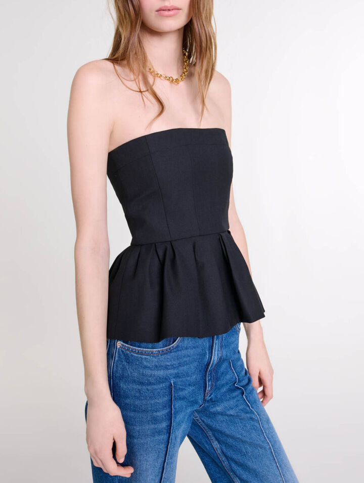Bustier top with basque