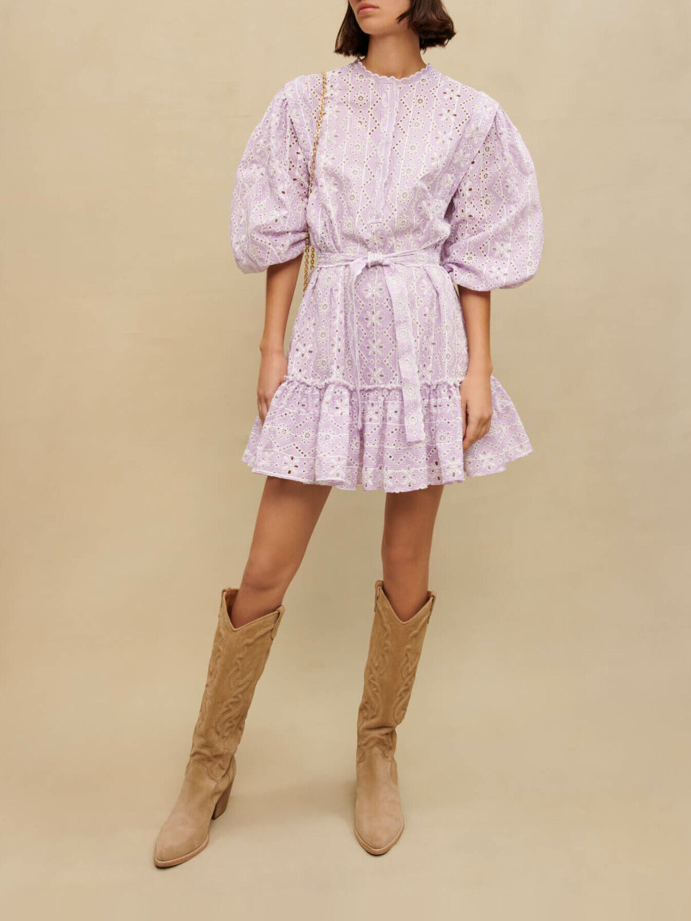 Embroidered cotton mini dress Offline Dresses Maje