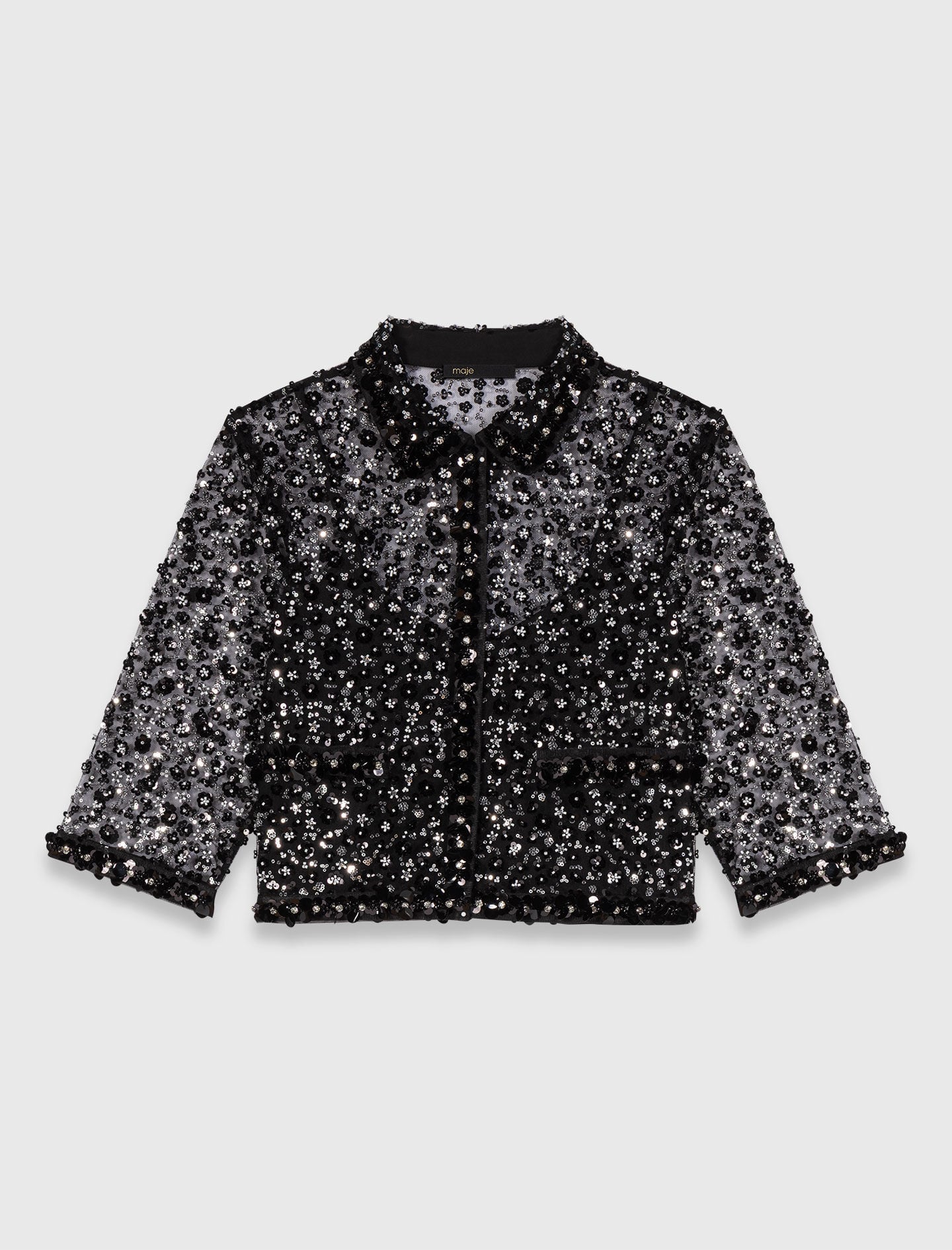 Floral rhinestone polo 7