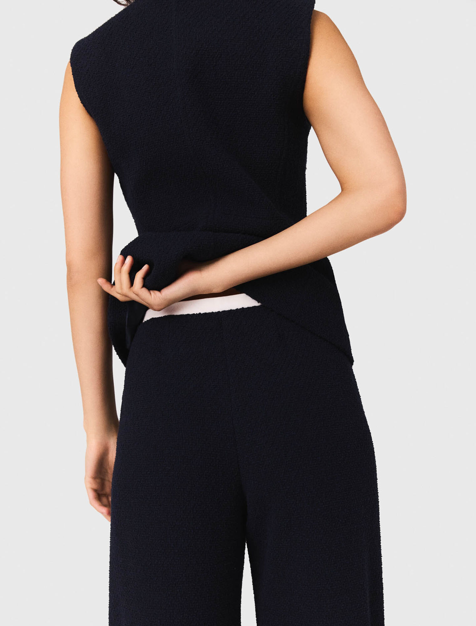 Straight-leg tweed trousers