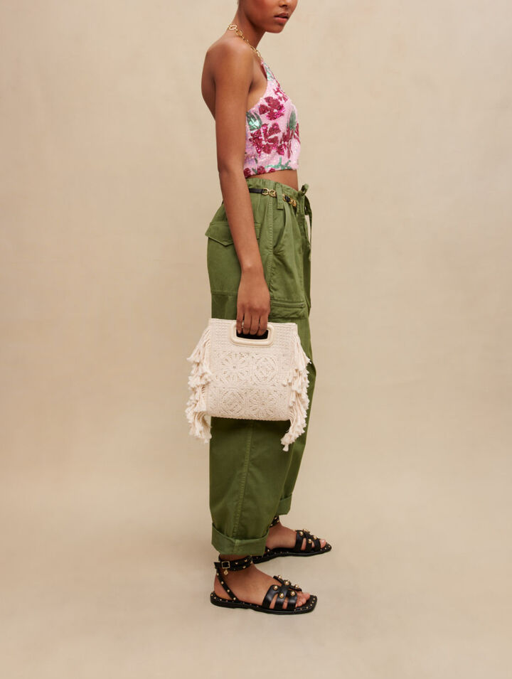 Hibiscus sequin crop top