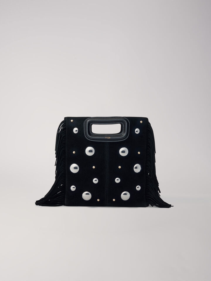 M suede bag with studs