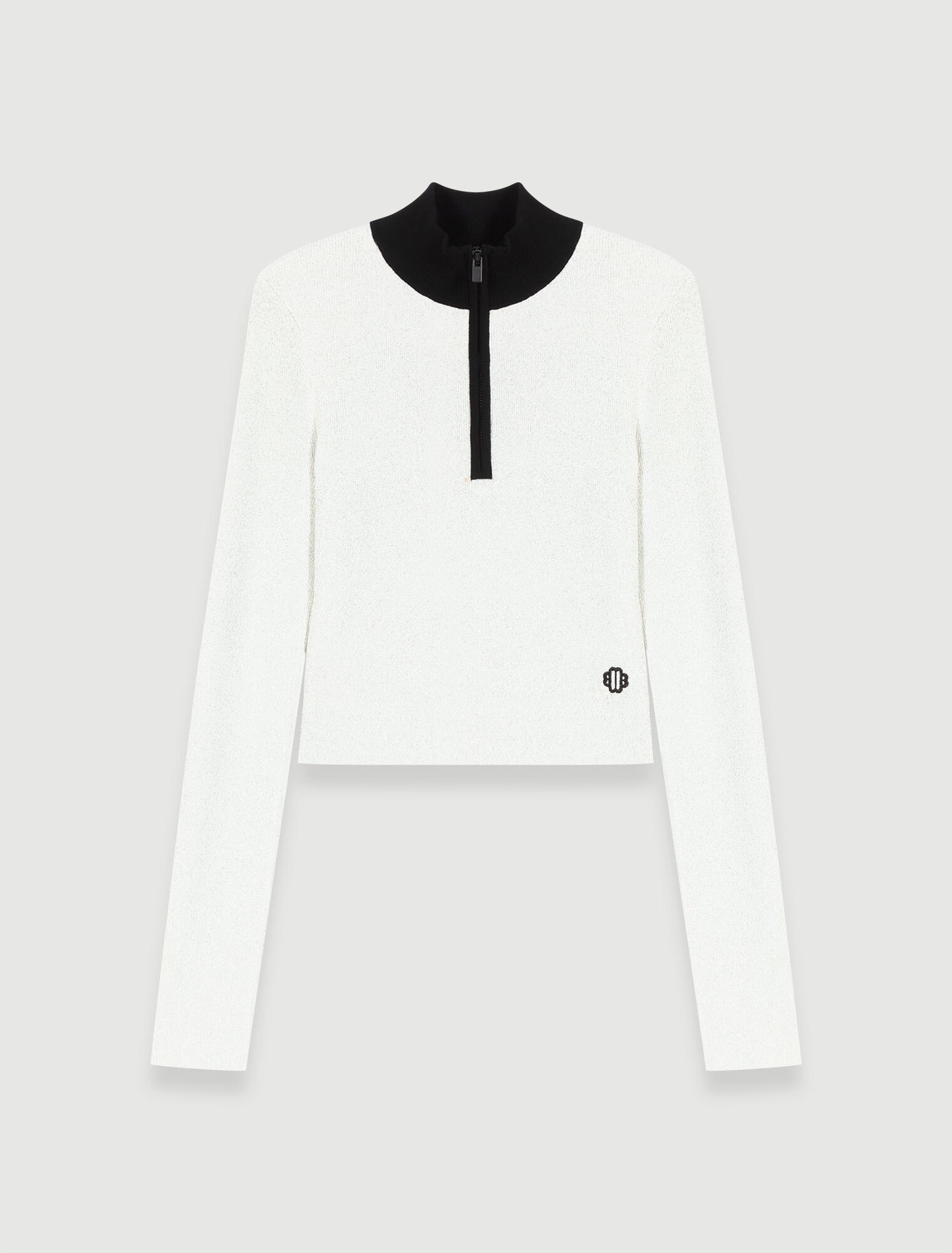 Cropped decorative knit jumper