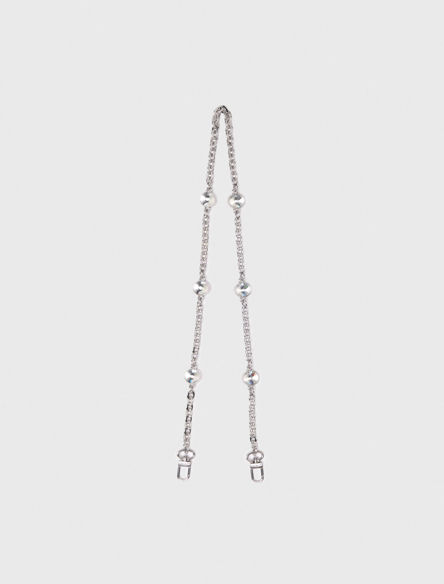 Short rhinestone chain shoulder strap