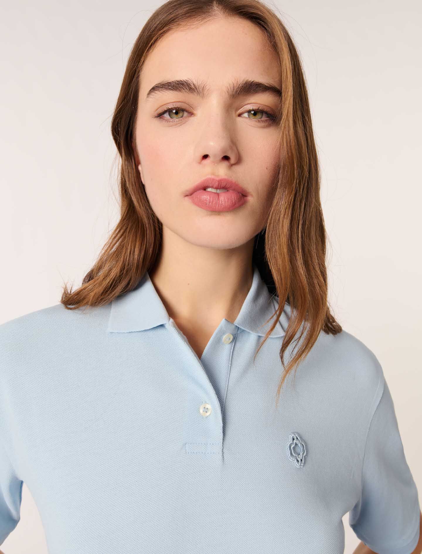 Polo shirt with logo patch - T-Shirts | Maje Polo shirt with logo patch - T-Shirts | Maje