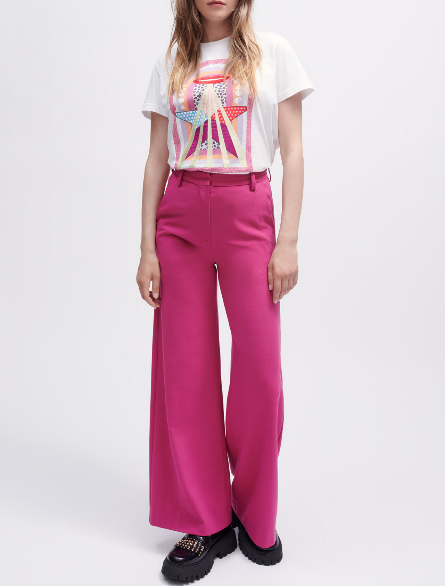 Embroidered silkscreen printed T-shirt