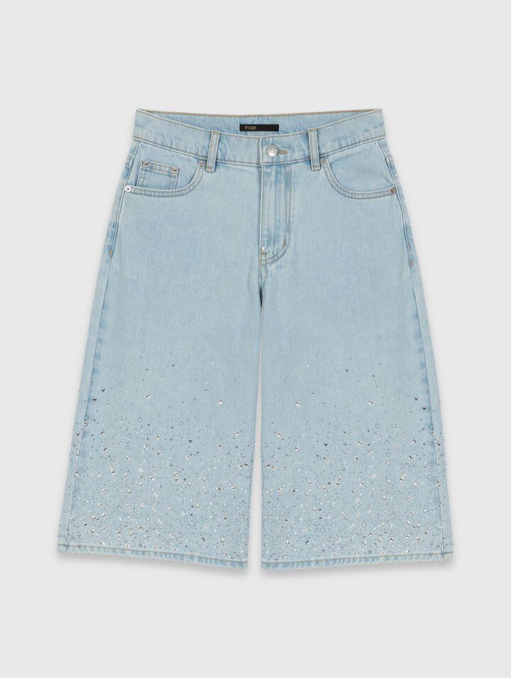 Rhinestone Bermuda shorts
